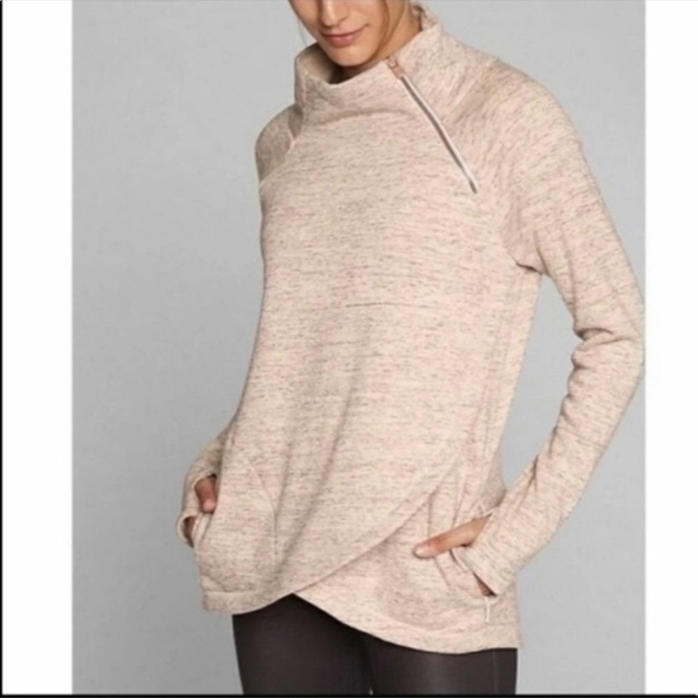 Athleta Cozy Karma Asym Pullover Sweatshirt Small